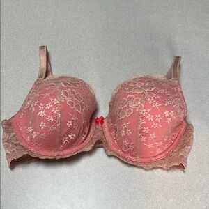 Victoria's Secret Lace Bra - Coral and Beige